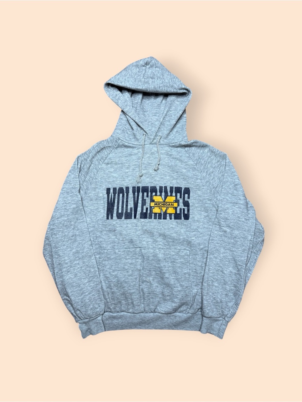 Vintage 1980s Michigan Wolverines Hoodie Women’s Large Gray Vtg 80s
